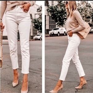 Everlane The Cheeky Jeans White Size 26 Crop classic Button Fly